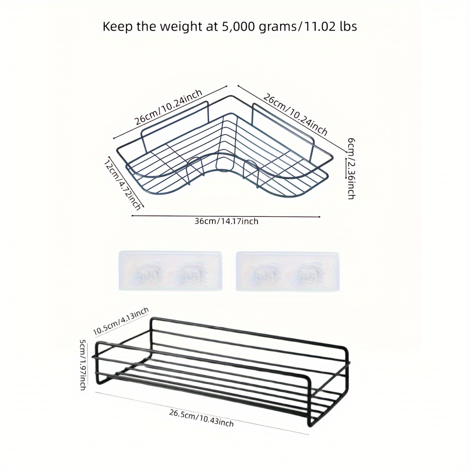 2pcs Esquina Punchfree Estantes De Almacenamiento Colgantes - Temu Chile