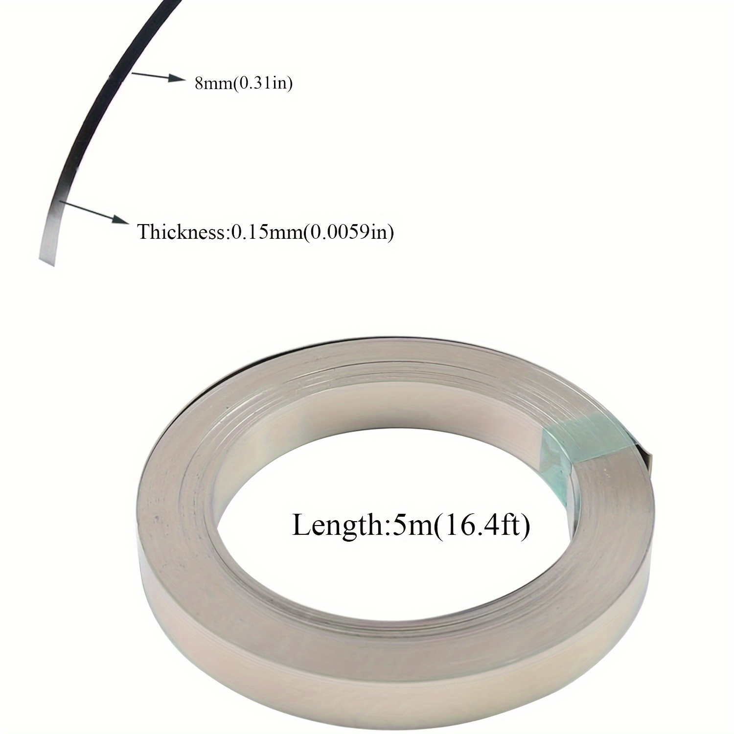 Nickel Plated Belt Strip Nickel Strip 5m (16ft) 10m(32ft) Nickel 0.1 0.15 0.2thickness Multiple Widths Nickel Tap For 18650 Cell Battery Pack Spot Welding 1roll