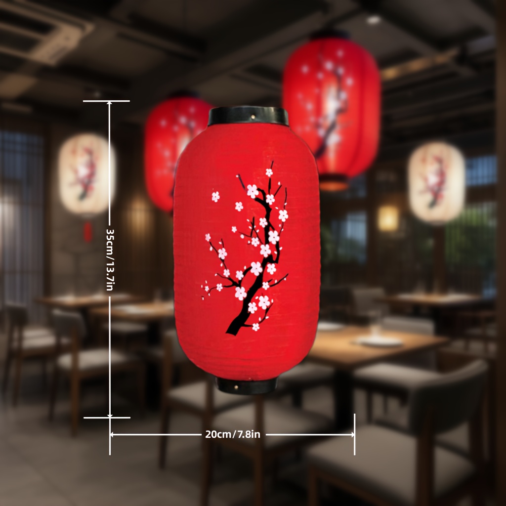 3 Lanternes Japonaises Rouges Suspendues - Décoration Fête Traditionnelle En Tissu Soie - Pour Intérieur, Extérieur, Bar, Restaurant