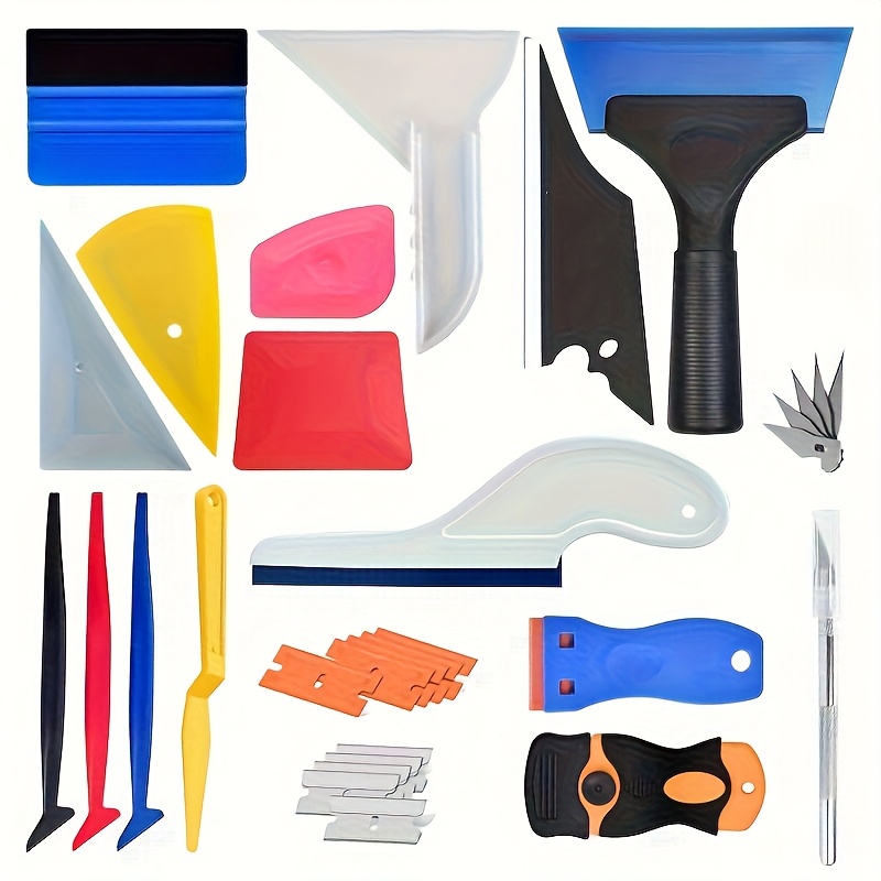 TEMU Window Tint & Vinyl Kit, Mod Toolkit, Windshield & Car Wrap Tint Squeegee, Knife Cutter Kit, Felt Squeegee Tinting Kit, Essential Wrap & Kit For