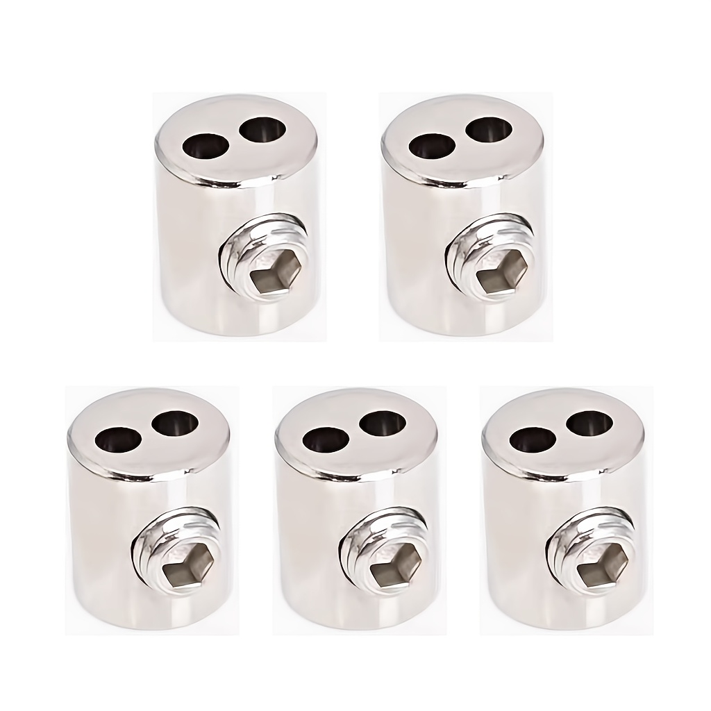 Image of 5 Sets Adjustable Wire Rope Clip Wire Rope Lock Clamps, With Double Hole Safety Cable Suspension Clamp Fixing Device Hanging Fixing Additions Outdoor Hanging Hardware Additions
