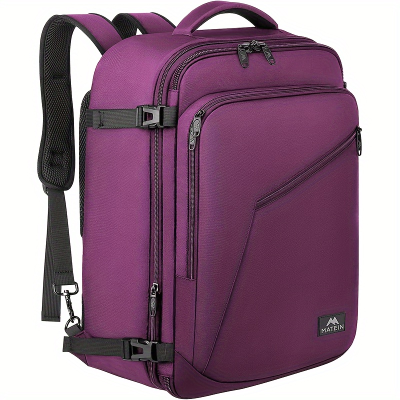 

Large Purple Travel Backpack, Water Resistant Airplane Backpack For Women, Casual Backpack For Outdoor, Sports, Work, International Trip, Womens Travelling Gifts, 50l Matein