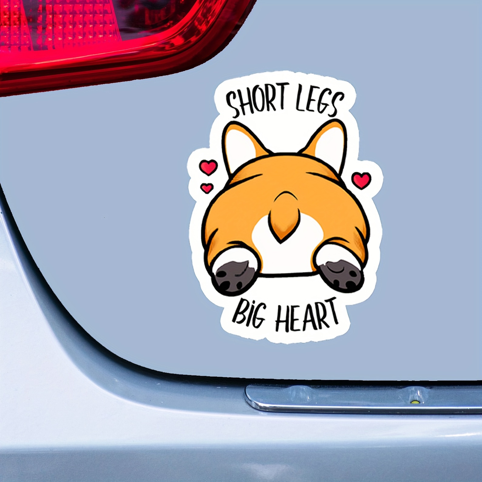 short legs big heart car stickers bumper stickers corgi Temu