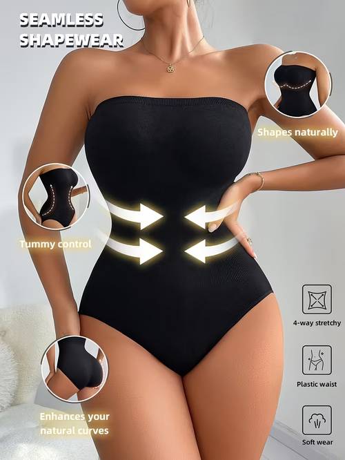 elegant shaping bodysuit high tummy control underwear no padding curve enhancer hand washable solid for daily wear or special occasions elegant collection