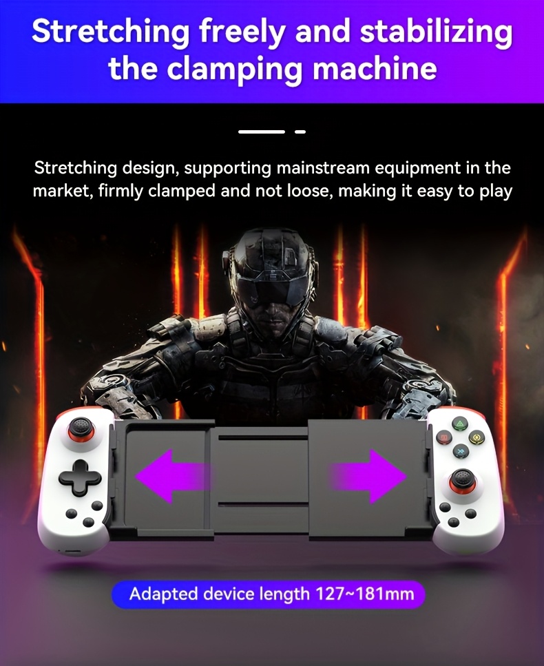 Wireless Dual Motor Vibration Game Controller with Carbon Film Joystick & Cool LED Backlighting - Compatible with Android, PC, Switch, iOS - Not for PS4, Rechargeable Lithium Battery, Multi-Platform Controller|Modern Gaming Controller|Dual Motor Vibration