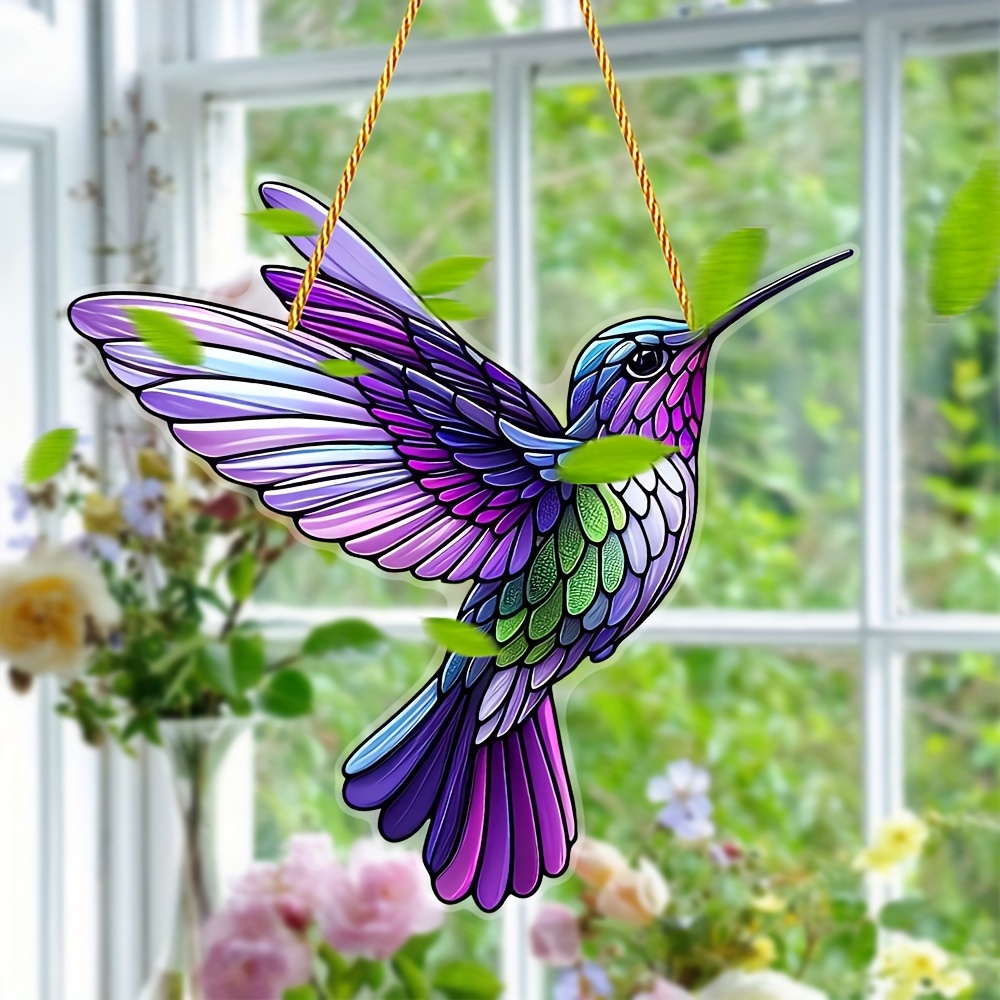 

Acrylic Hummingbird Suncatcher Wall Hanging Decor - Animal Theme Indoor Wall Pediment For Living Room, Portrait Orientation, No Electricity Needed - Unique Housewarming Gift, Fall Decor (pack Of 1)