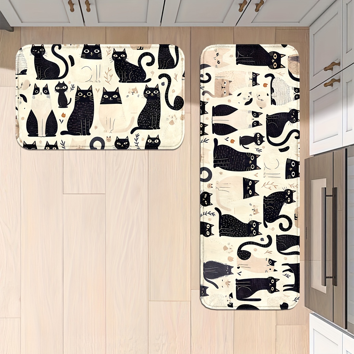 

Cats Animal Kitchen Mats: Non-slip, Bathroom Pads, Comfortable Standing Runner Rugs, Carpets For Kitchen, Home, Office, Sink, Laundry Room, Bathroom, Spring Decor, In Different Sizes