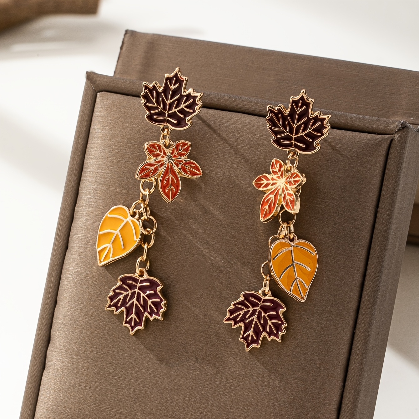 E-shop 1 Paar Western Retro Oil Ahornblatt Thanksgiving Design Vielseitige Ohr Schmuck Quaste