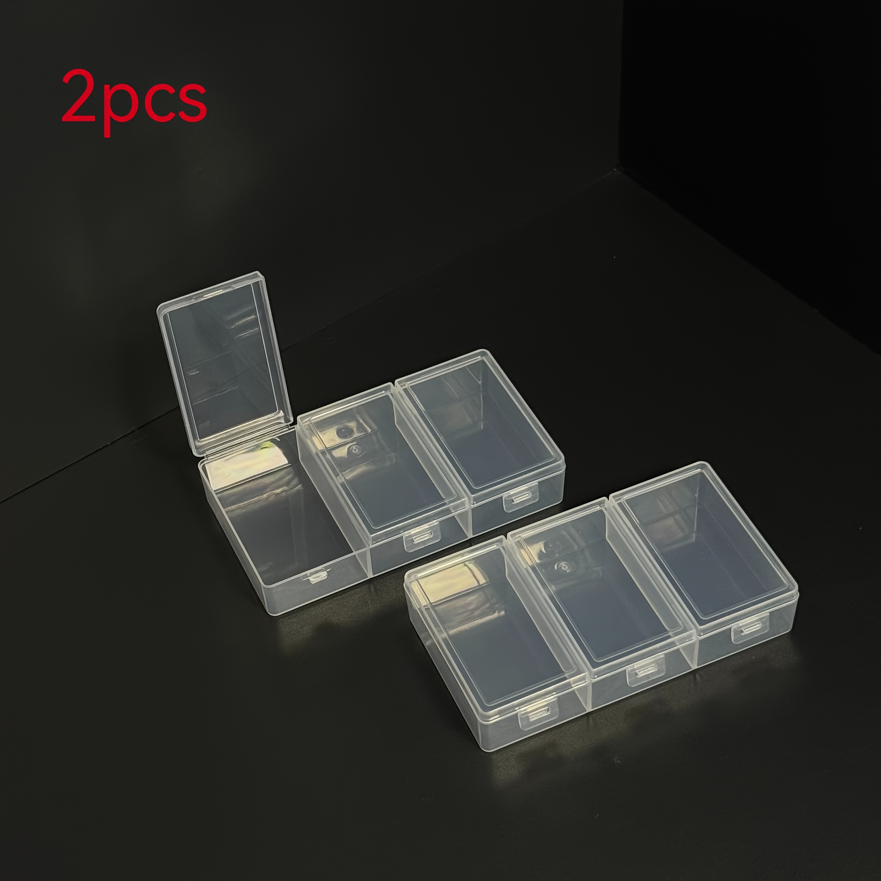 TEMU 2pcs Large Single-open 3-compartment Tool Organizer Box, Jewelry And Bead Packaging Box, Storage And Sorting Box, Independent Classification