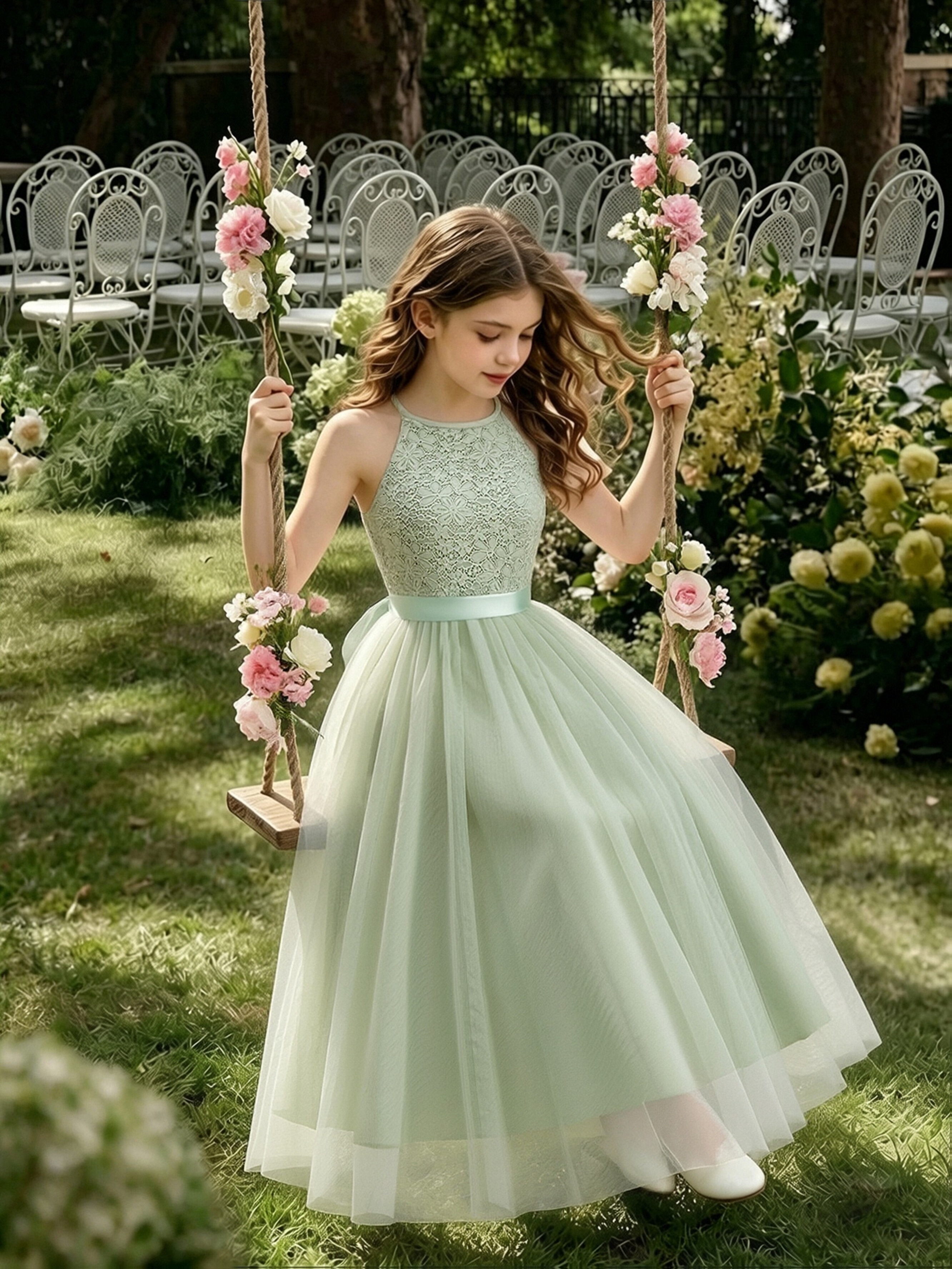 light green dress for girls - Oman