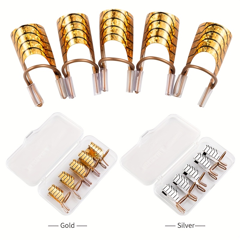 Image of 10pcs Nail Extension Fixing Mold Set, Adjustable Size Nail Extension Tool Kit