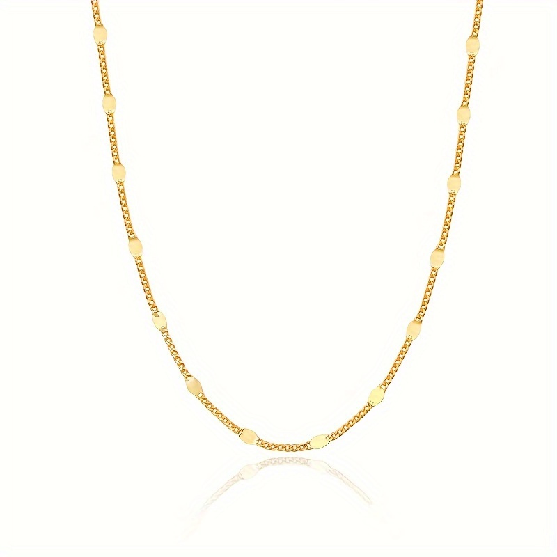 925 Sterling Silver Spacer Sequin Necklace