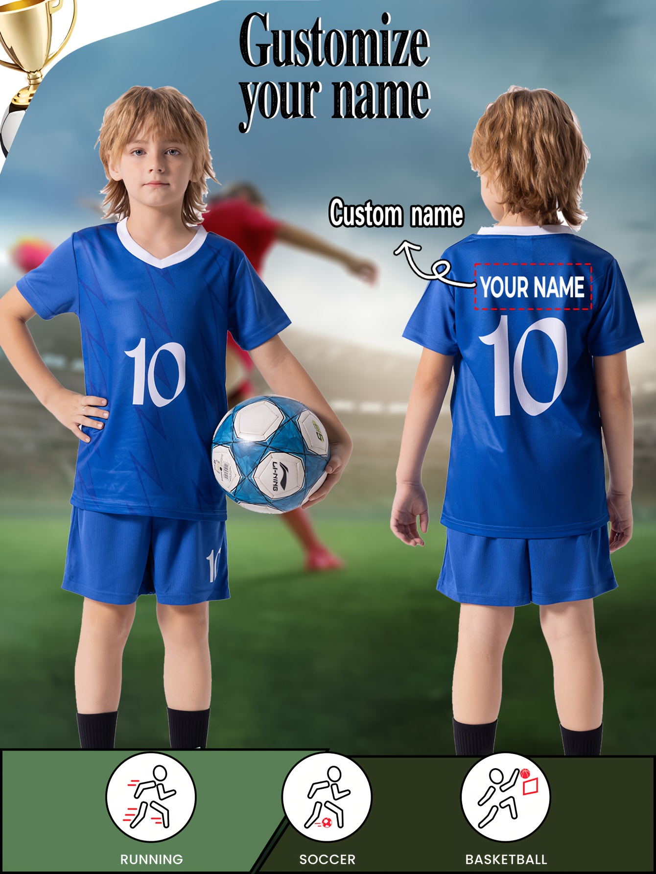 ensemble maillot football enfant personnalisé #10 séchage Temu