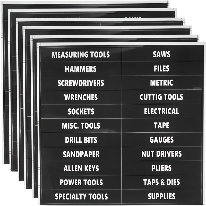 [durable & Easy] 44pcs Durable & Easy Toolbox Label Stickers | Self-adhesive Organizer For Home And Industrial Machinery | Ideal For Tool Storage