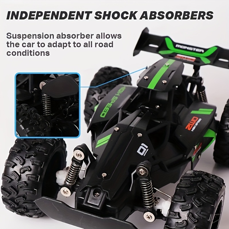 1:18 Small High-speed Off-road 2.4 G Remote Control Car Drifting 15KM/H Adapted To The Anti Collision Setting Of The Various Sections Rubber Large Tire, Christmas Halloween Thanksgiving Toy Gift