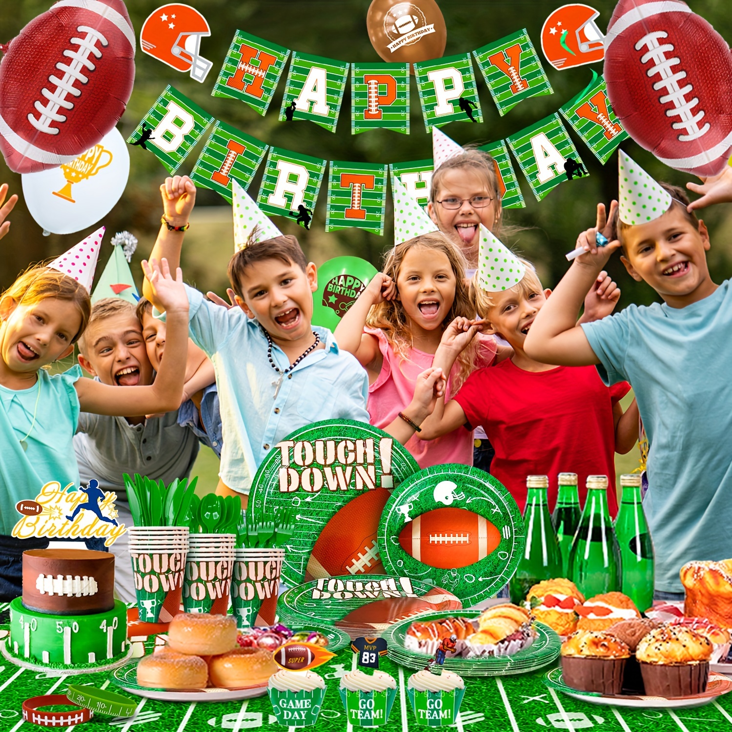 Soccer Party Decorations Kit - Includes Banner, Plates, Cups...