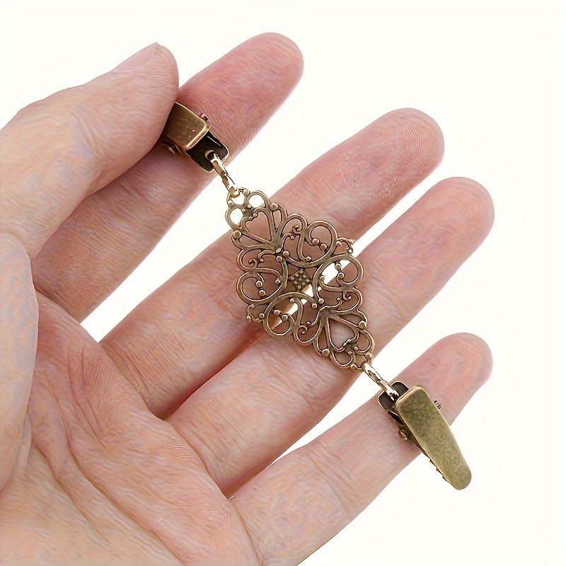 Vintage Hollow Flower Shawl Clip Brooch, Ideal Gift