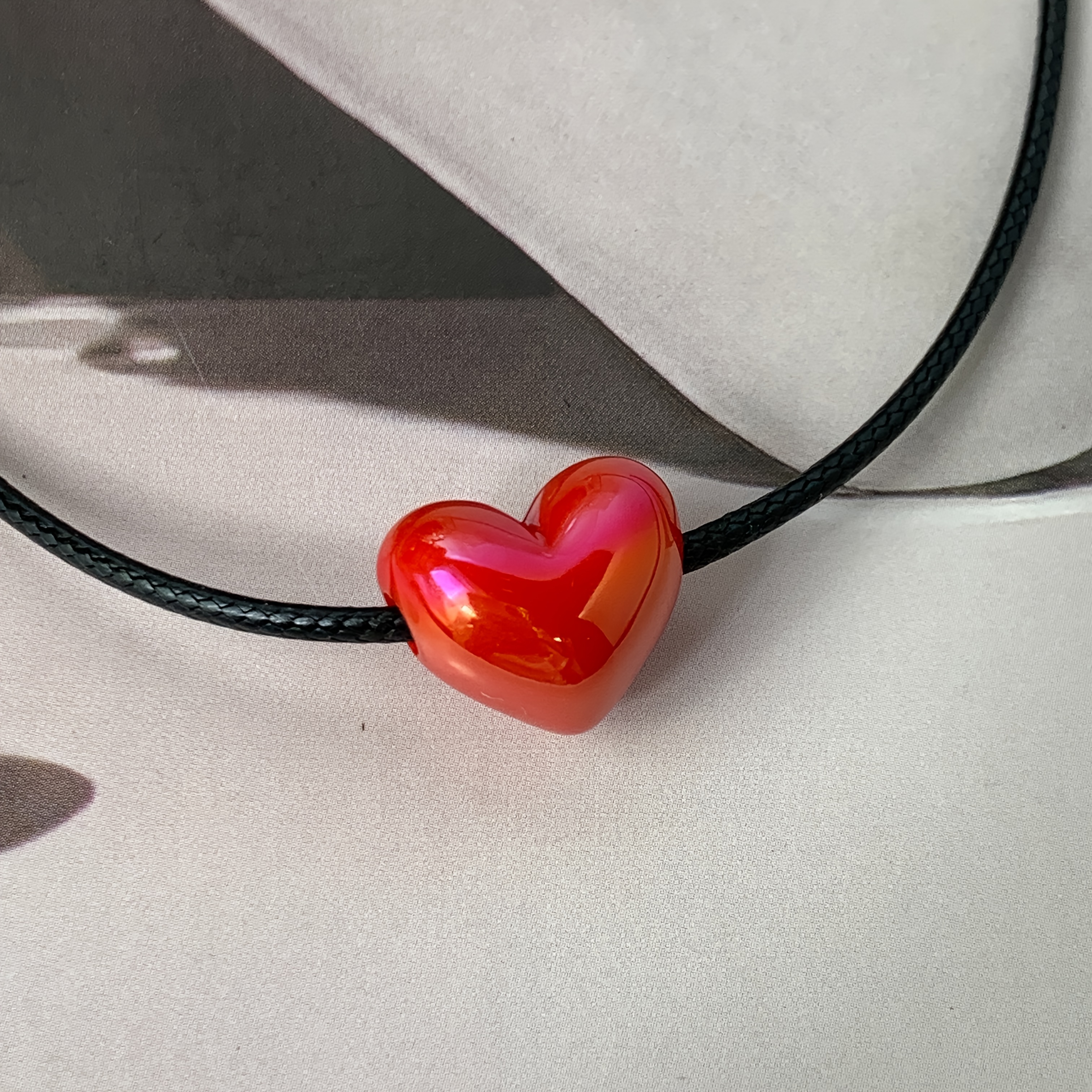 TEMU 1pc/3pcs Versatile Red Heart Women's Pendant Couple Style Daily Wear Valentine's Day Mother's Day Birthday Gift