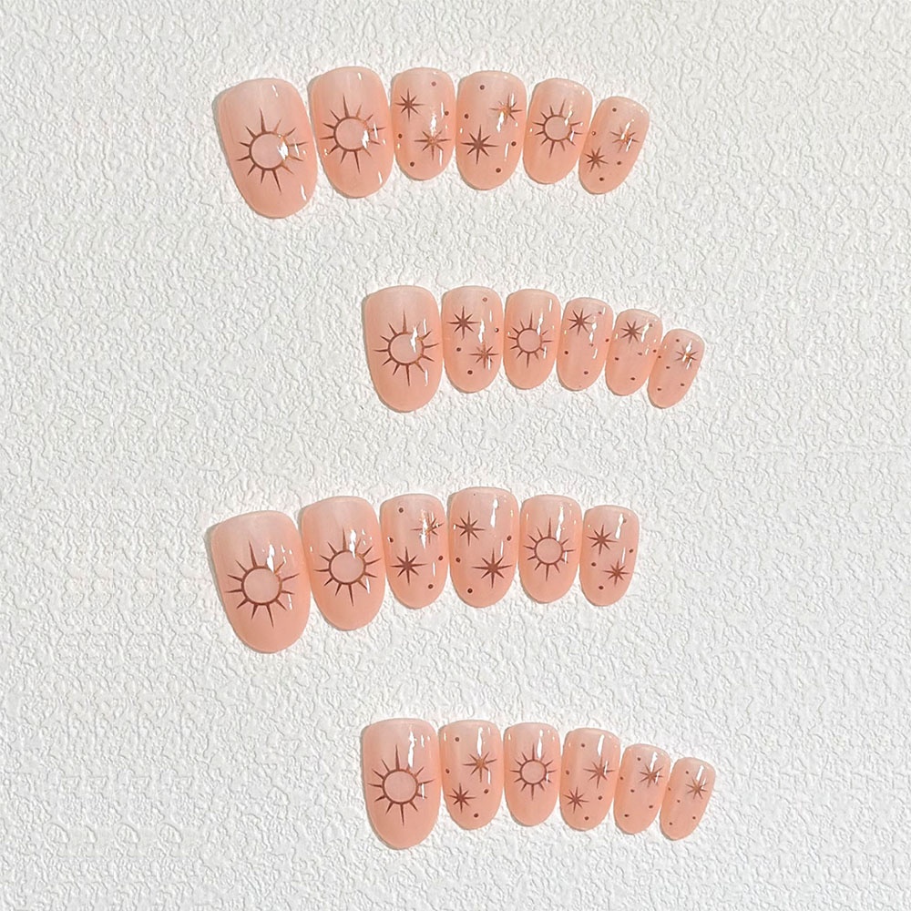 TEMU Change , 24pcs French Pattern Press-on Nails, With Jelly Glue And Nail File, Enhancing Your Temperament, Perfect For Festive Wear, Daily Wear, Suitable For School, Office, Parties