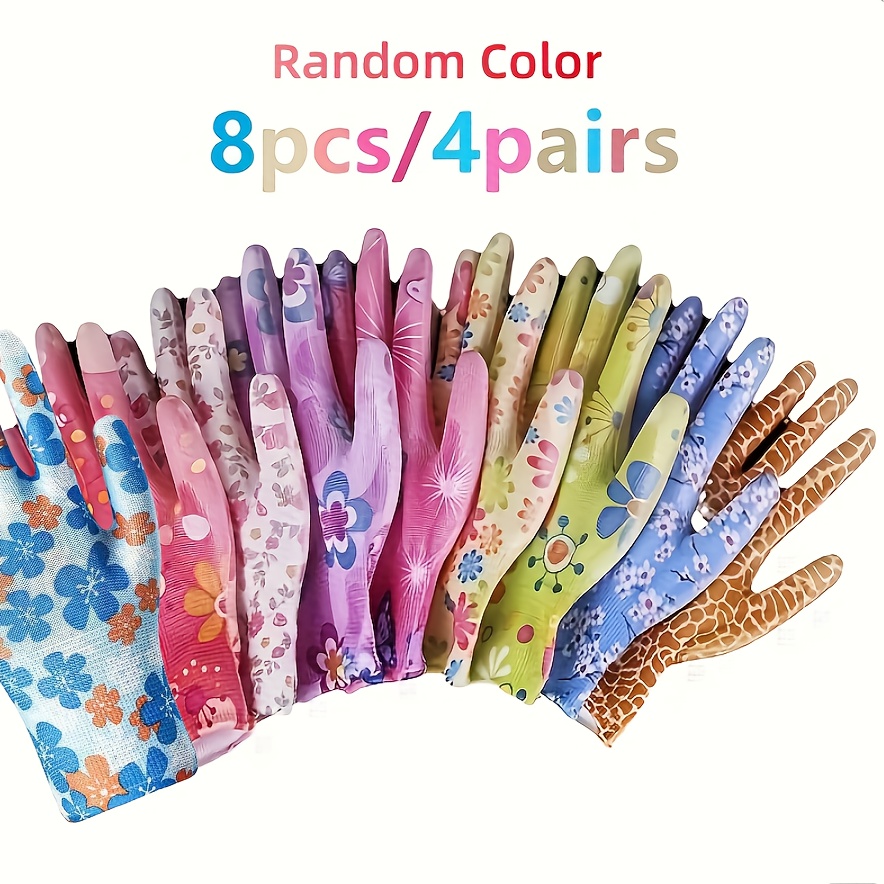 E-shop 8/12/18 Stück Damenhandschuhe, Atmungsaktive Ganzjahres-Nylon-Handschuhe, Multifunktionale bedruckte Handschuhe, Einheitsgröße in zufälliger