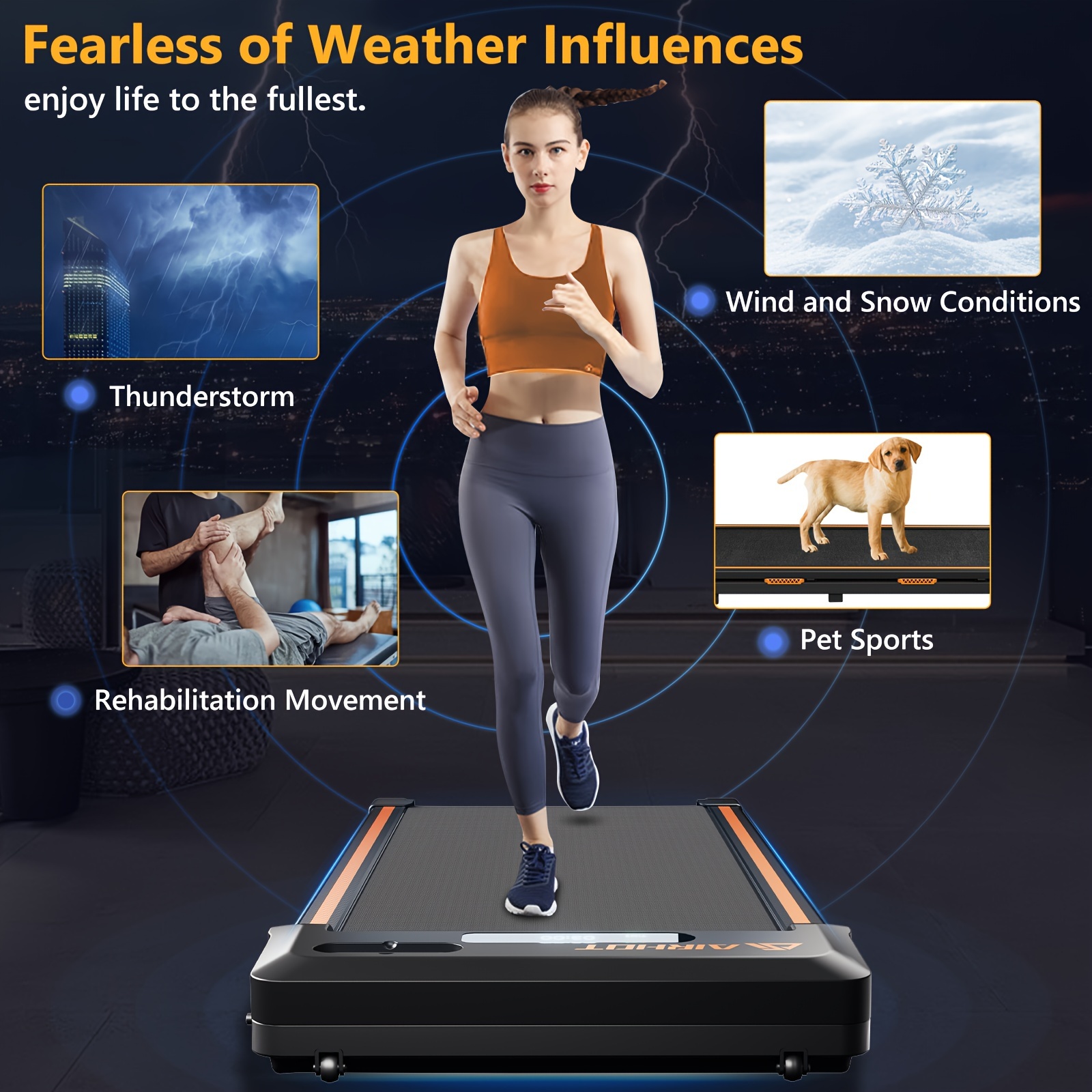 portable under desk treadmill for home office walking pad 2 in 1 with remote control led display and low noise 2 5hp motor ideal for walking and jogging details 4