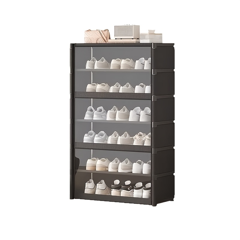 Image of A Shoe Rack Cabinet, Space- Shoe Organizer With Transparent Dust Cover, Large Capacity For 24-32 Pairs, Sturdy Metal Frame & Setup, Shoe Shelf For Small Spaces/apartments