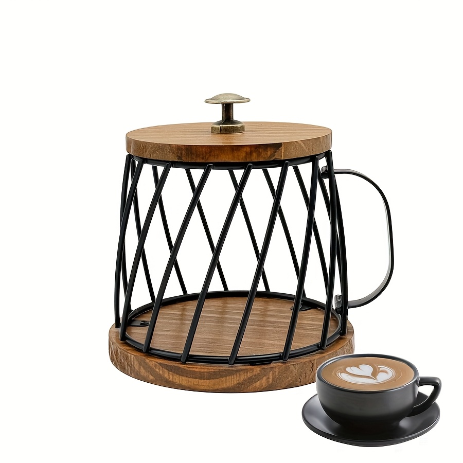 E-shop Exquisite Kaffeebecher-förmige Aufbewahrungskörbe aus Eisen, eine neue Wahl für kleine Desktop-Aufbewahrung, geeignet für eine Vielzahl von