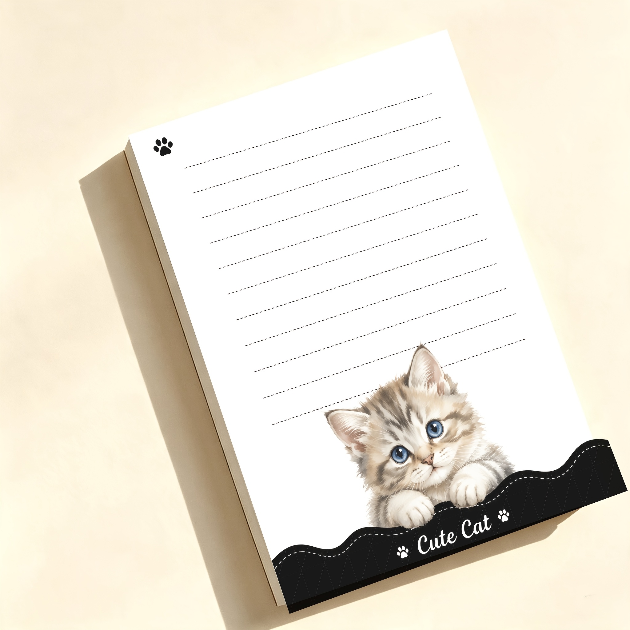 TEMU note kawaii con , 50 fogli non adesivi con strappabili - Taccuino con gattino ad per scuola, ufficio, carta a punti per journaling, ricarica per