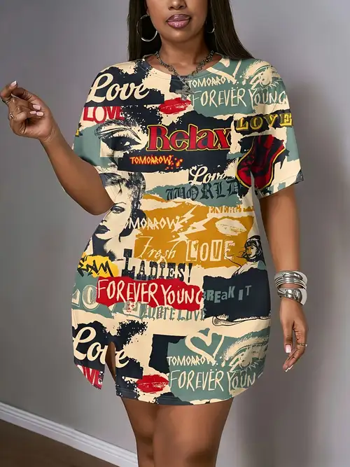 letter print dress - Mauritius letter print dress - Mauritius