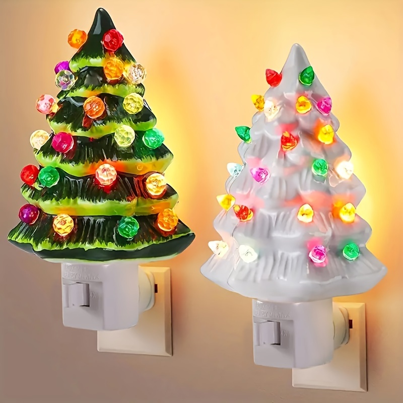 

3d Easter Tree/'s Night Light, 2024 Christmas Led Flashing Wall Decoration, Resin, Non Waterproof, Red, 120v, American Plug, For Indoor