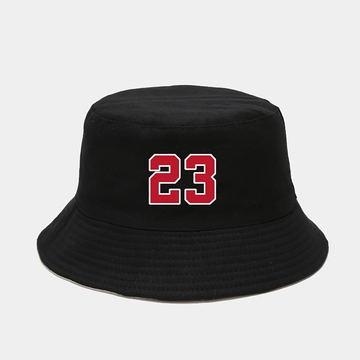 TEMU A Bucket Hat With "23" Printed On It - Breathable And Foldable Sun Hat, In Red , Featuring A Fashionable Fisherman Design, Suitable For Men And
