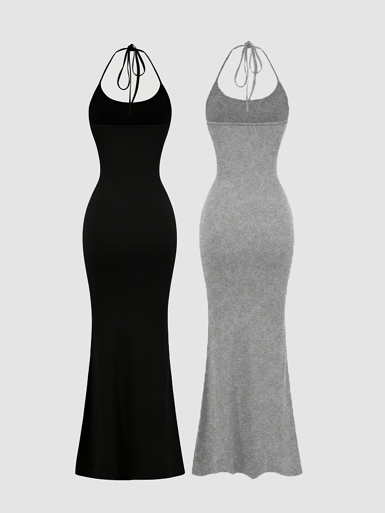 2pcs set elegant halter neck long dress fit - Temu Mauritius