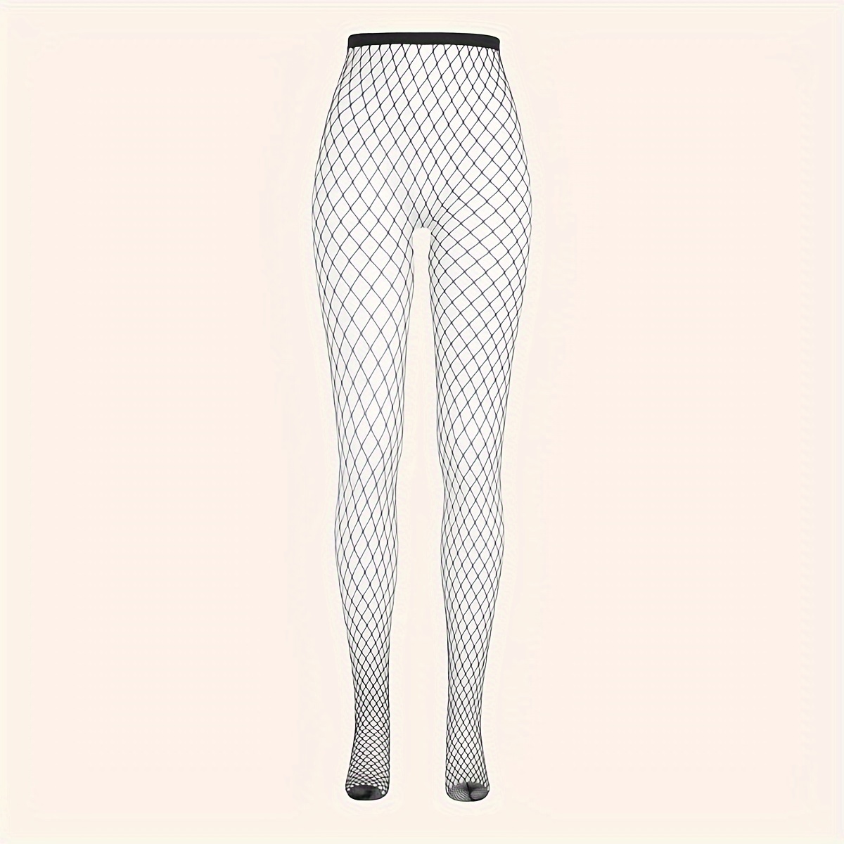 3pcs Plus Size Black Fishnet Tights - High Waist, Hollow-Out Design for Women | Stretchy & Breathable Nylon Blend Pantyhose, Transparent, Suitable for Various Occasions