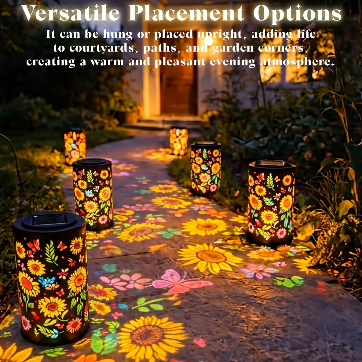 colorful solar lanterns outdoor garden decor gifts for women mom grandma led colorful sunflower solar powered lights metal hanging lantern for outside garden patio yard lawn porch decor