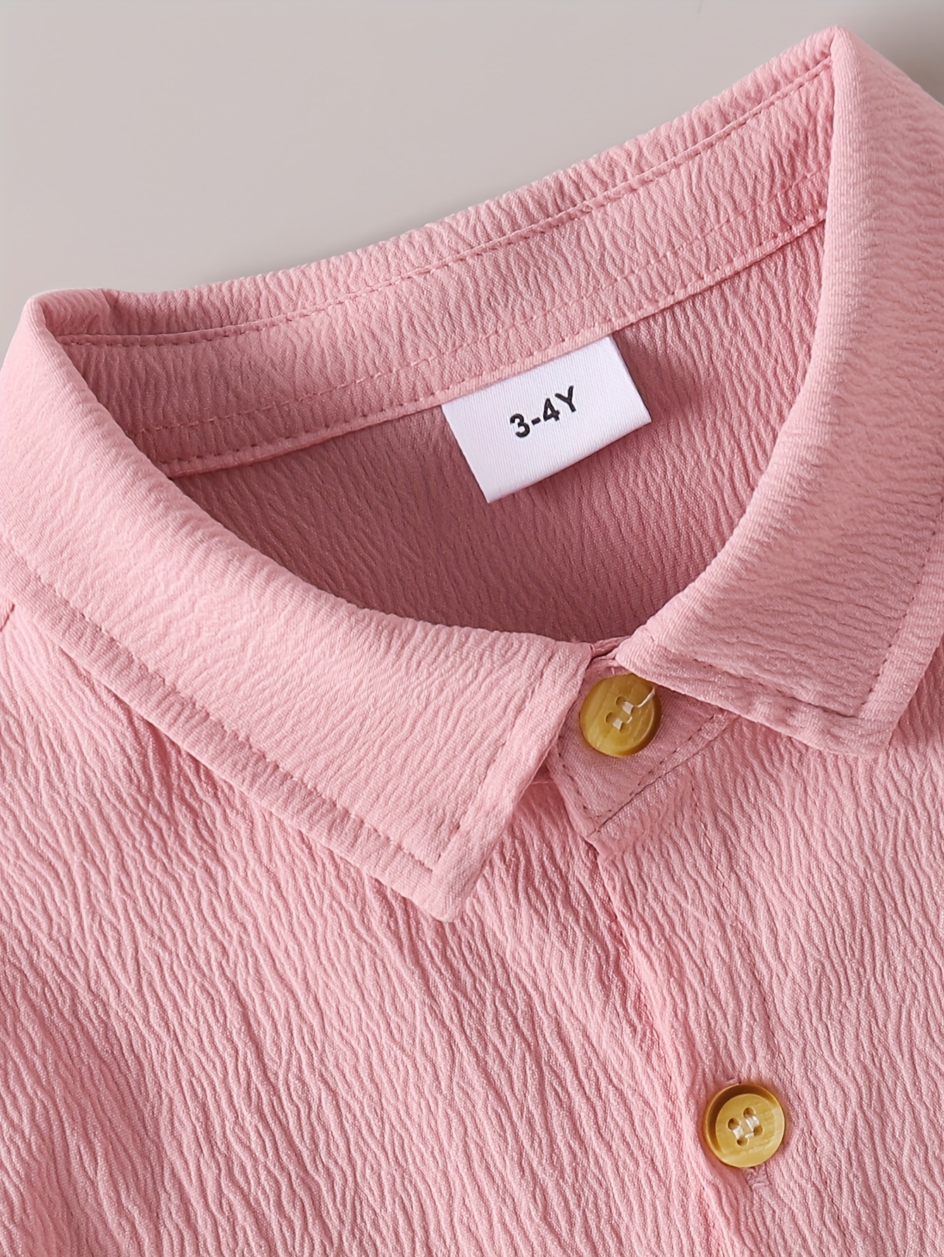 camisa henley manga corta color rosa niños bolsillo cuello Temu