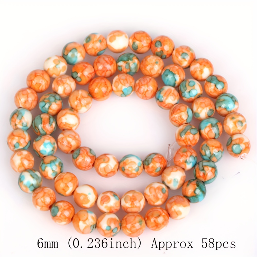 36/45/58/88pcs Stone Round Spacer Loose Beads For Jewelry Making Bracelets Additions