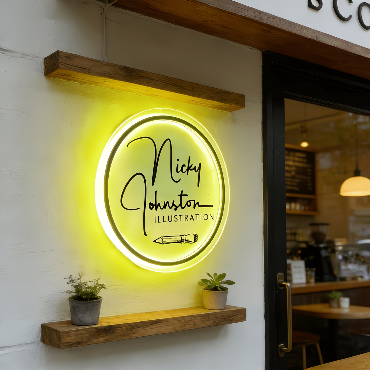 Round Personalized Neon Sign with LED Light, Custom Gift