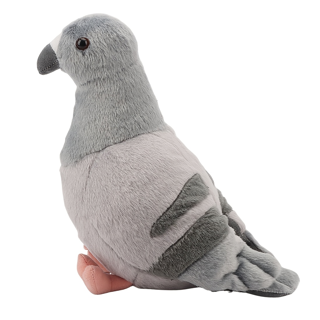 Image of Lifelike Gray Pigeon Plush Toy - 9.84'' Realistic Stuffed Animal, Perfect For Garden Decor & Birthday Gifts