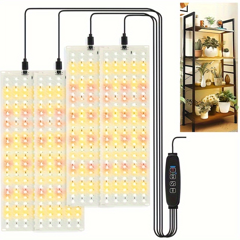 

2pcs/4pcs Led Grow Lights, Full Spectrum Grow Light 154 Leds Grow Lights For Indoor Plants With Timer Dimmable Thin Grow Light Panel For Under Cabinet Plant Seedlings Flowers