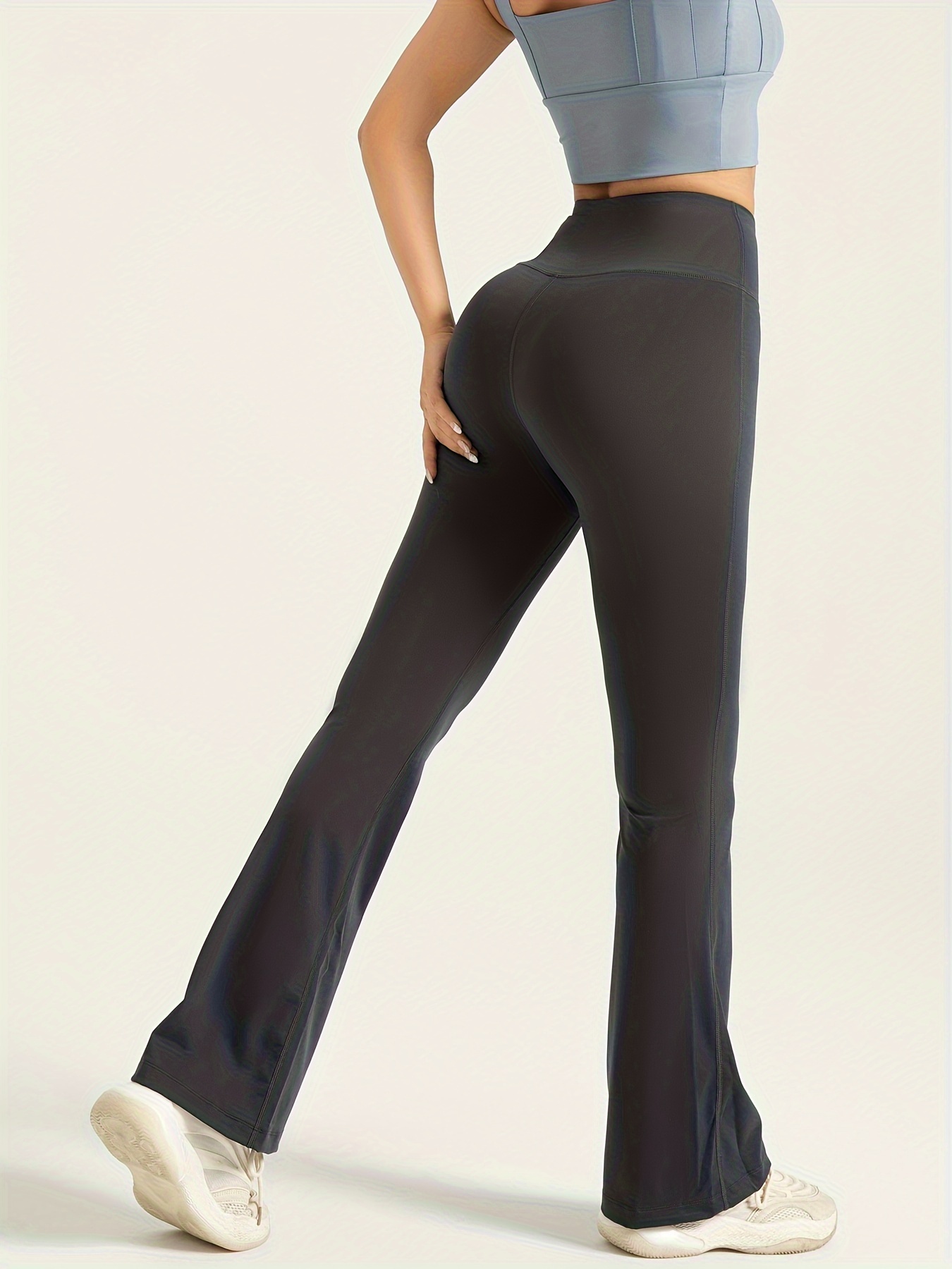 High Waisted Flare Leggings for Women Petite Ladies Solid Color
