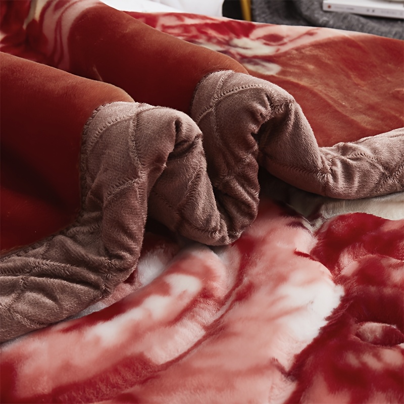 1pc winter essential double layer thickened   flannel blanket windproof breathable double sided for dual use offers superior   light beige     edge binding for   its versatile thick cover for bedding Product details 8