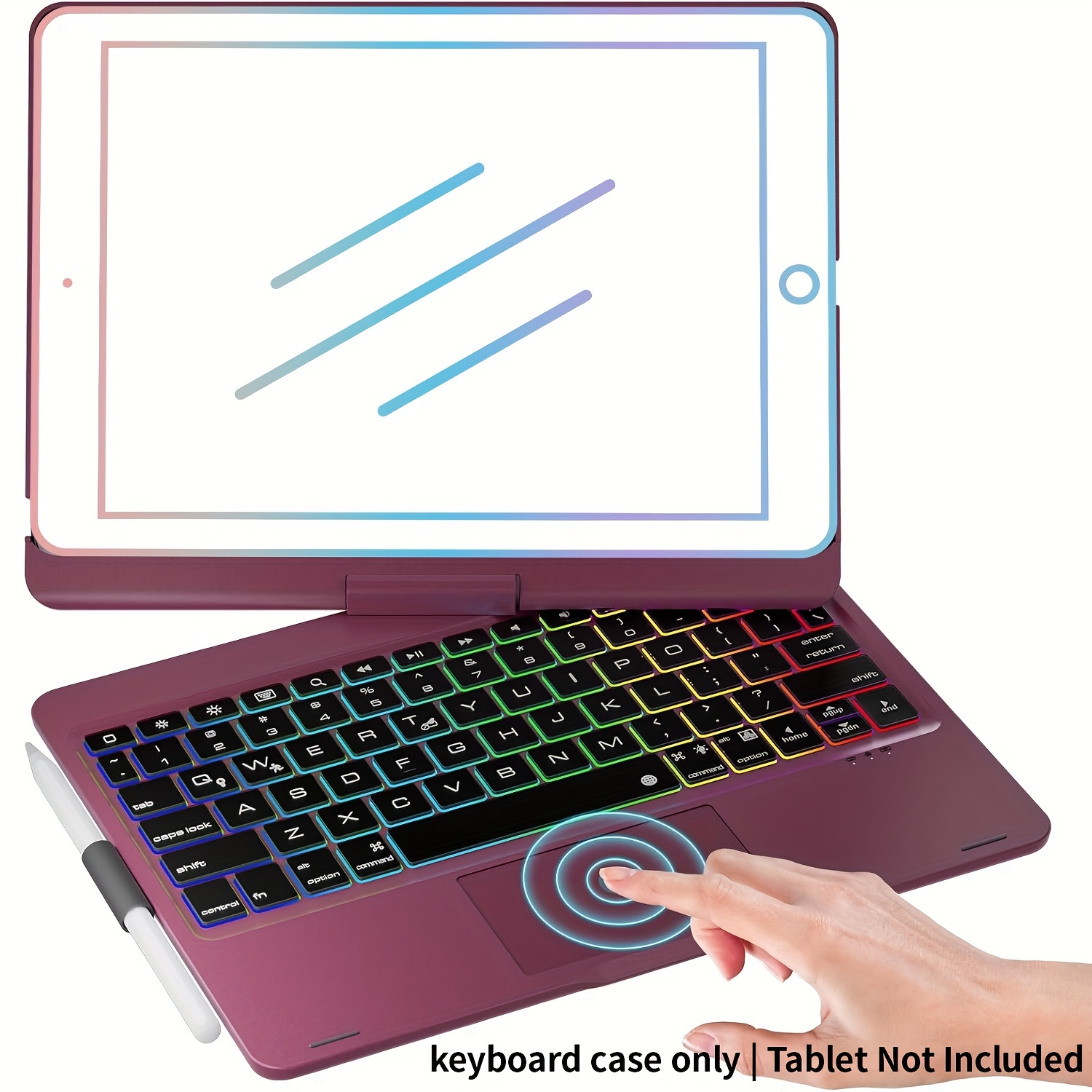 purple ipad case with keyboard sold on Temu United States