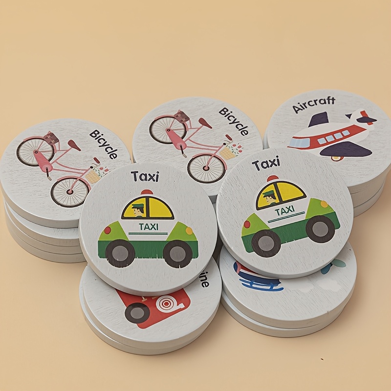 Wood Matching & Sorting Toy with Numbered Cards for Learning