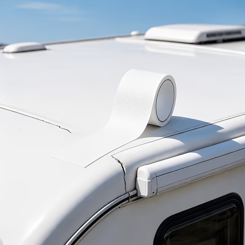 TEMU 1 Rouleau de 18 Mètres de Bandes de Réparation et d'Addition pour Toit de Camping-Car, Bandes de Réparation Imperméables pour Joints de Bord de