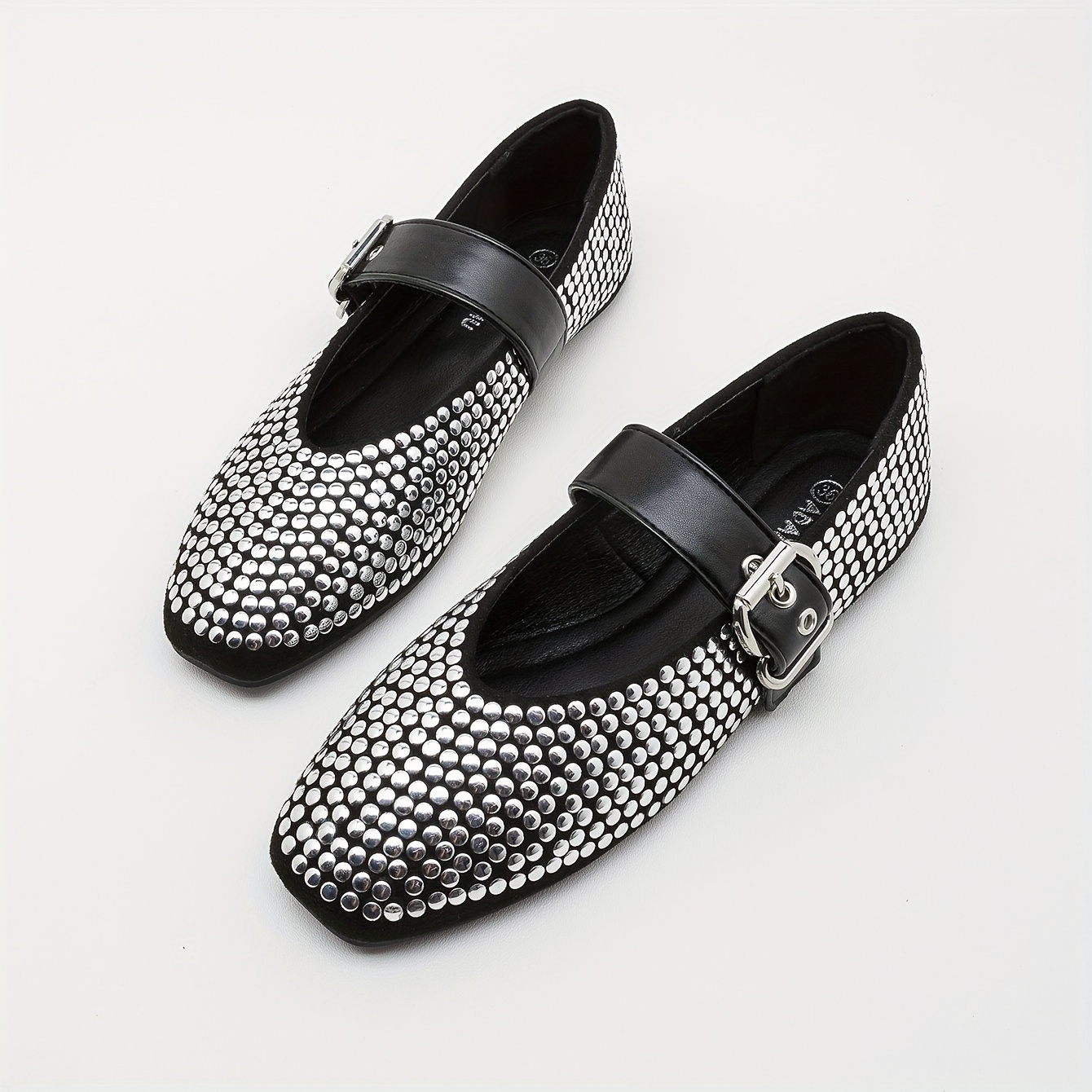 

Chic Women' Flats With Sparkling Sequins - Comfortable Square Toe Slip-on Shoes, Casual Attire &