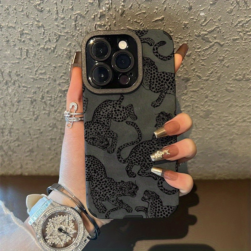TEMU 1pc Full-screen Leopard Print Pattern Phone Case, Full-body Shockproof Protective Cover, Suitable For Multiple Iphone Models Including