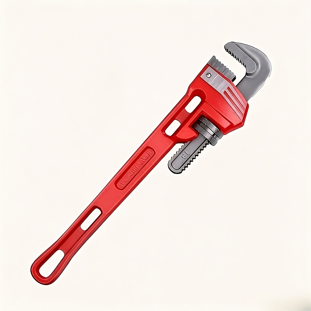 TEMU Heavy-duty Pipe Wrench Large-diameter Design Non-slip Structure Ergonomic Handle Ideal For Plumbing, Automotive, And Industrial Maintenance