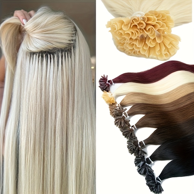 50stramds pack 30g natural human hair extensions hot fusion u tip16 22 inch straight smooth texture for women natural look adds length multi ethnic friendly easy to   hair accesories hair enhancement for daily life   details 4