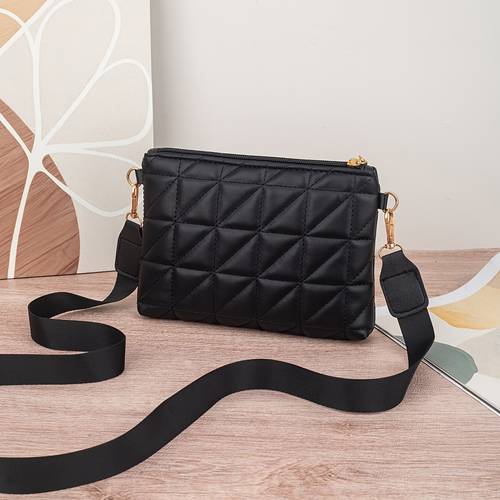 bolso cruzado para mujer, bolso de de cinta de moda, neceser con cremallera para teléfono, para mujer, diseño triangular acolchado, para mujeres, , a clases, vacaciones, viajes, festivas, fiestas de boda, , desplazamientos, compras