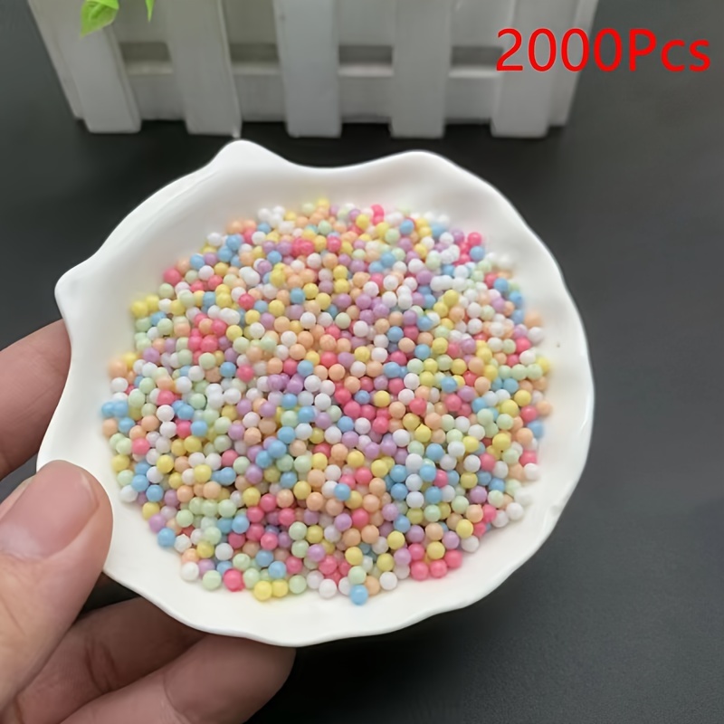 Image of 2000pcs 0.2cm No-hole Candy-colored Acrylic Beads For Diy Nail Art, Resin Fillers, Stationery & Picture Frames - Uv Glue Compatible Quicksand Craft Supplies